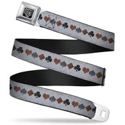 BD Wings Logo CLOSE-UP Full Color Black Silver Seatbelt Belt - Suits Gray Stone Webbing Seatbelt Belts Buckle-Down