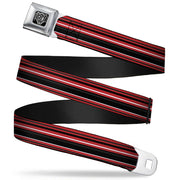 BD Wings Logo CLOSE-UP Full Color Black Silver Seatbelt Belt - Stripes Red/Black/White Webbing Seatbelt Belts Buckle-Down