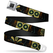BD Wings Logo CLOSE-UP Full Color Black Silver Seatbelt Belt - Sugar Skulls Black/Olive/Burgundy Webbing Seatbelt Belts Buckle-Down