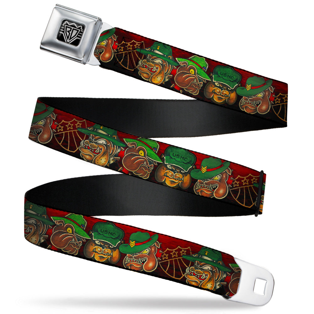 BD Wings Logo CLOSE-UP Full Color Black Silver Seatbelt Belt - TJ-Bulldog Webbing Seatbelt Belts Tattoo Johnny