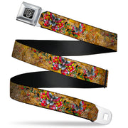 BD Wings Logo CLOSE-UP Full Color Black Silver Seatbelt Belt - TJ-Butterflies Webbing Seatbelt Belts Tattoo Johnny