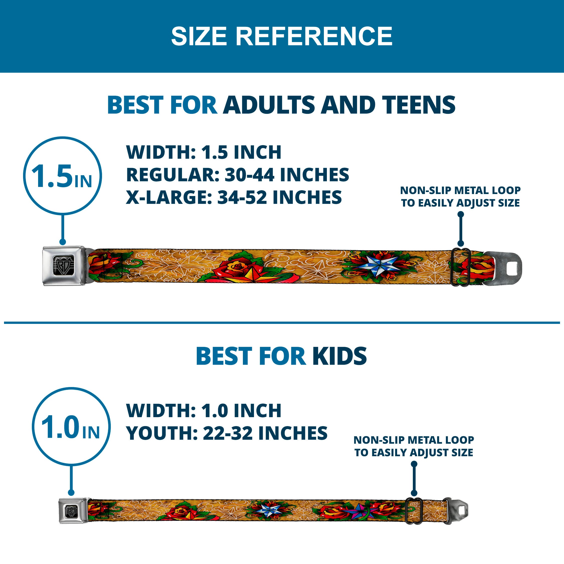 BD Wings Logo CLOSE-UP Full Color Black Silver Seatbelt Belt - TJ-Stars Webbing Seatbelt Belts Tattoo Johnny