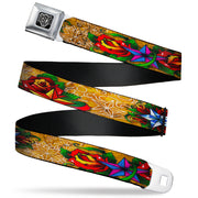 BD Wings Logo CLOSE-UP Full Color Black Silver Seatbelt Belt - TJ-Stars Webbing Seatbelt Belts Tattoo Johnny