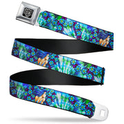 BD Wings Logo CLOSE-UP Full Color Black Silver Seatbelt Belt - TJ-Blue Hair Webbing Seatbelt Belts Tattoo Johnny