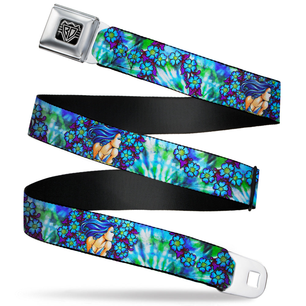 BD Wings Logo CLOSE-UP Full Color Black Silver Seatbelt Belt - TJ-Blue Hair Webbing Seatbelt Belts Tattoo Johnny