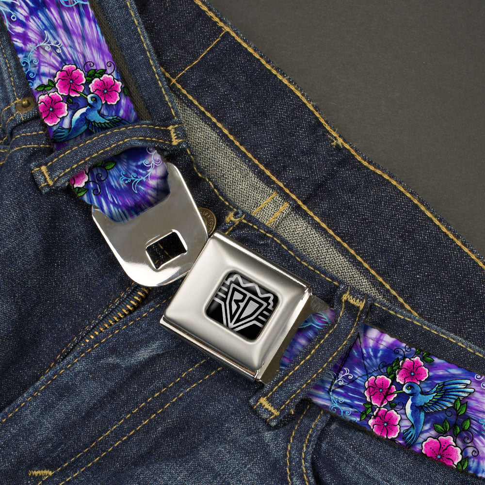BD Wings Logo CLOSE-UP Full Color Black Silver Seatbelt Belt - TJ-Hummingbird Webbing Seatbelt Belts Tattoo Johnny