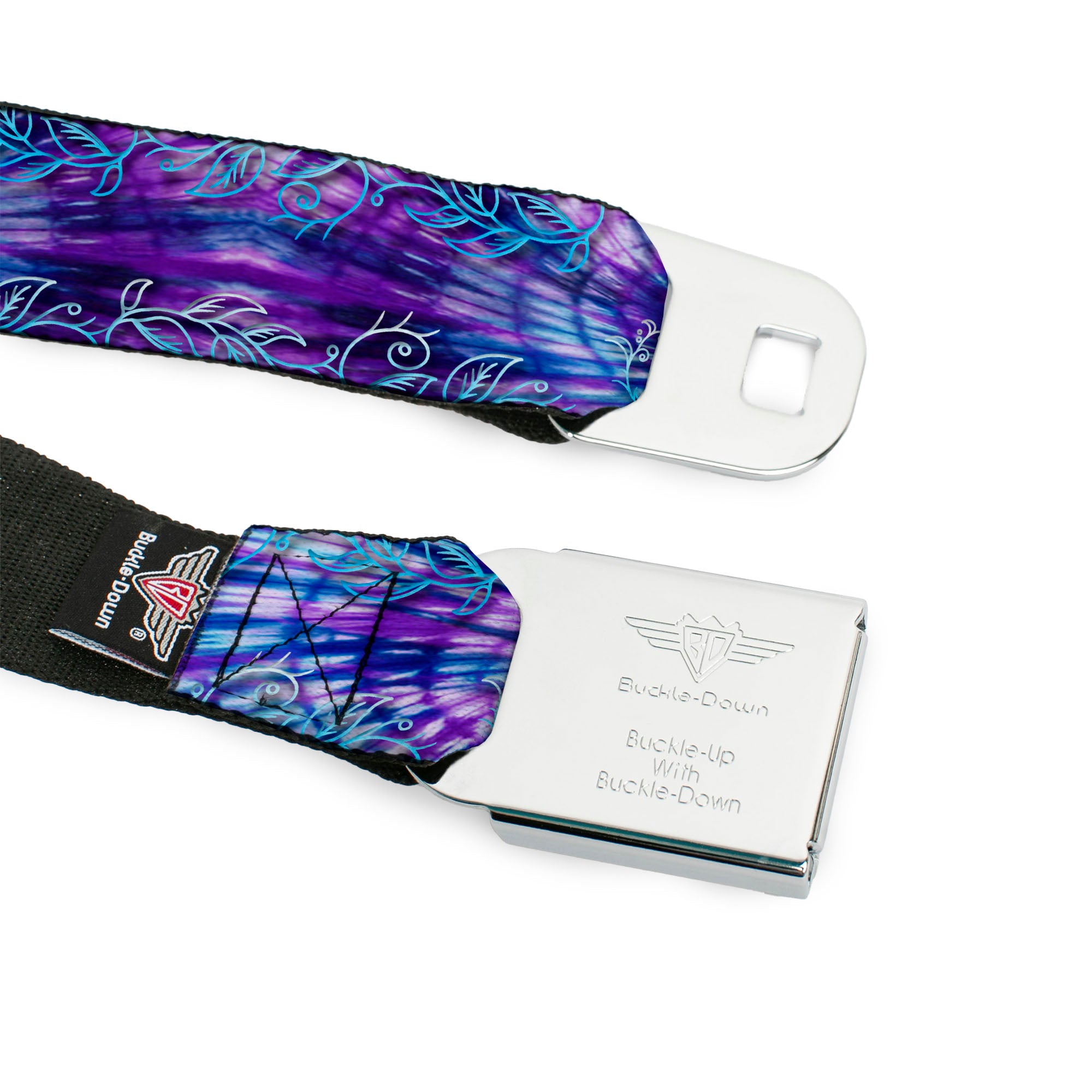 BD Wings Logo CLOSE-UP Full Color Black Silver Seatbelt Belt - TJ-Hummingbird Webbing Seatbelt Belts Tattoo Johnny