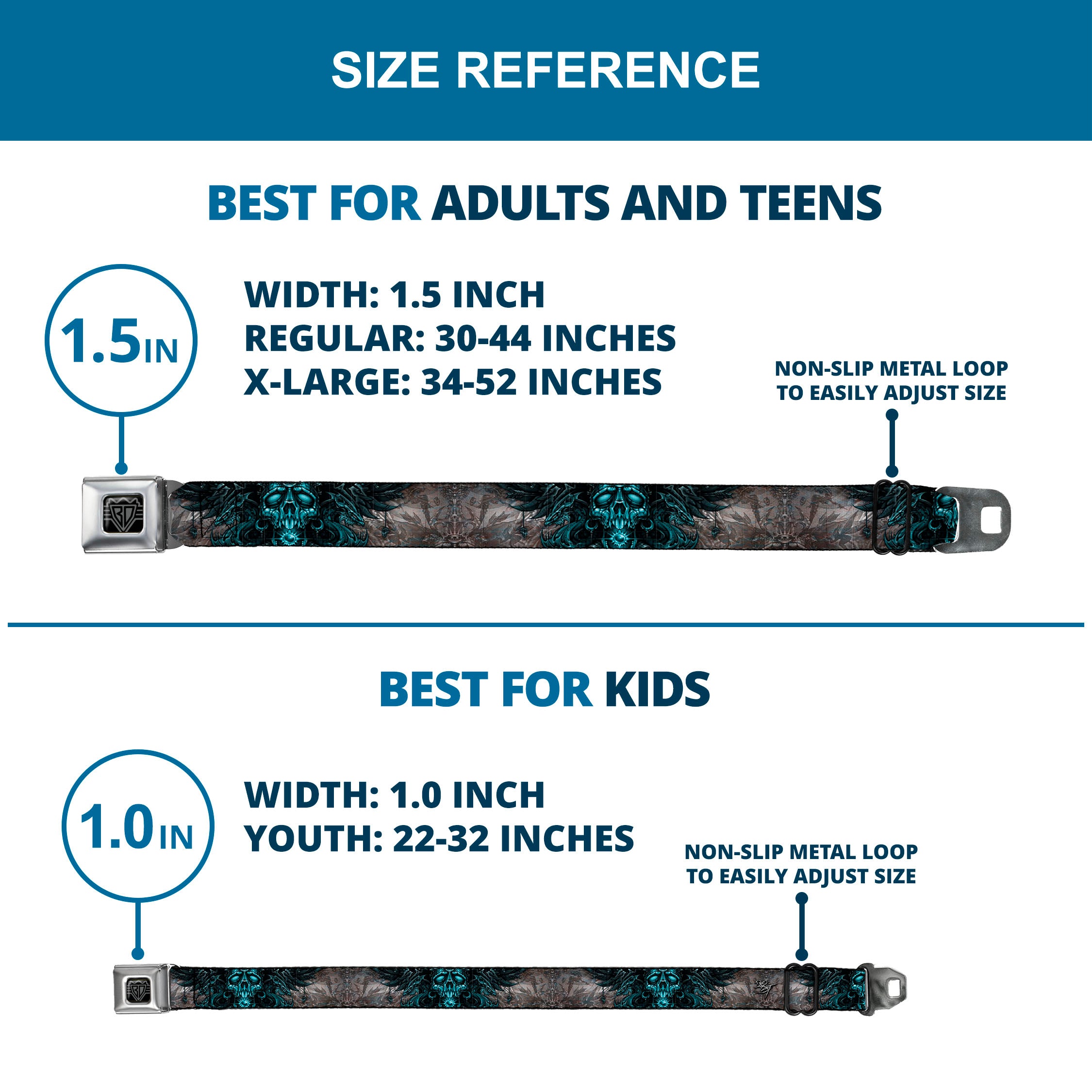 BD Wings Logo CLOSE-UP Full Color Black Silver Seatbelt Belt - TJ-Star Machine Webbing Seatbelt Belts Tattoo Johnny