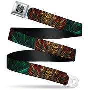 BD Wings Logo CLOSE-UP Full Color Black Silver Seatbelt Belt - TJ-Zombie King Webbing Seatbelt Belts Tattoo Johnny