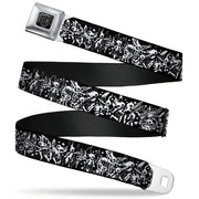 BD Wings Logo CLOSE-UP Full Color Black Silver Seatbelt Belt - TJ-Fairies Black/White Webbing Seatbelt Belts Tattoo Johnny