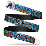 BD Wings Logo CLOSE-UP Full Color Black Silver Seatbelt Belt - TJ-Flower Fairy Webbing Seatbelt Belts Tattoo Johnny