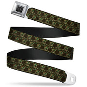 BD Wings Logo CLOSE-UP Full Color Black Silver Seatbelt Belt - Top Skulls Black/Camo Olive Webbing Seatbelt Belts Buckle-Down