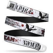 BD Wings Logo CLOSE-UP Full Color Black Silver Seatbelt Belt - Team Vampire Webbing Seatbelt Belts Buckle-Down