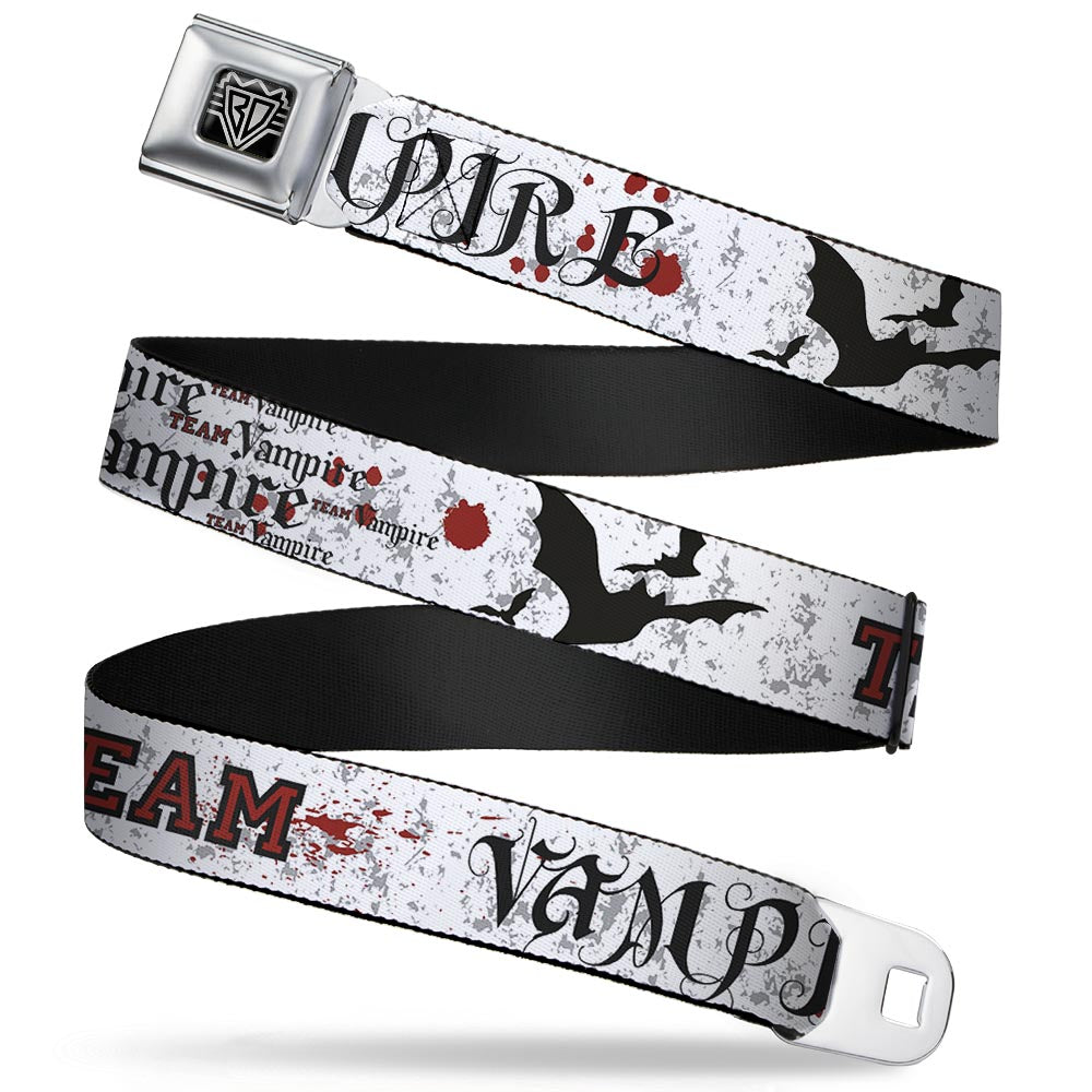 BD Wings Logo CLOSE-UP Full Color Black Silver Seatbelt Belt - Team Vampire Webbing Seatbelt Belts Buckle-Down