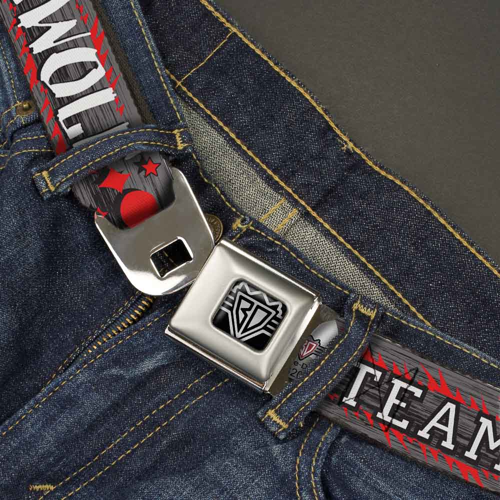 BD Wings Logo CLOSE-UP Full Color Black Silver Seatbelt Belt - Team Werewolf Webbing Seatbelt Belts Buckle-Down