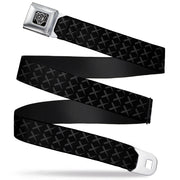 BD Wings Logo CLOSE-UP Full Color Black Silver Seatbelt Belt - Tread Plate Black/Gray Webbing Seatbelt Belts Buckle-Down