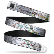 BD Wings Logo CLOSE-UP Full Color Black Silver Seatbelt Belt - Tokyo Subway Webbing Seatbelt Belts Buckle-Down