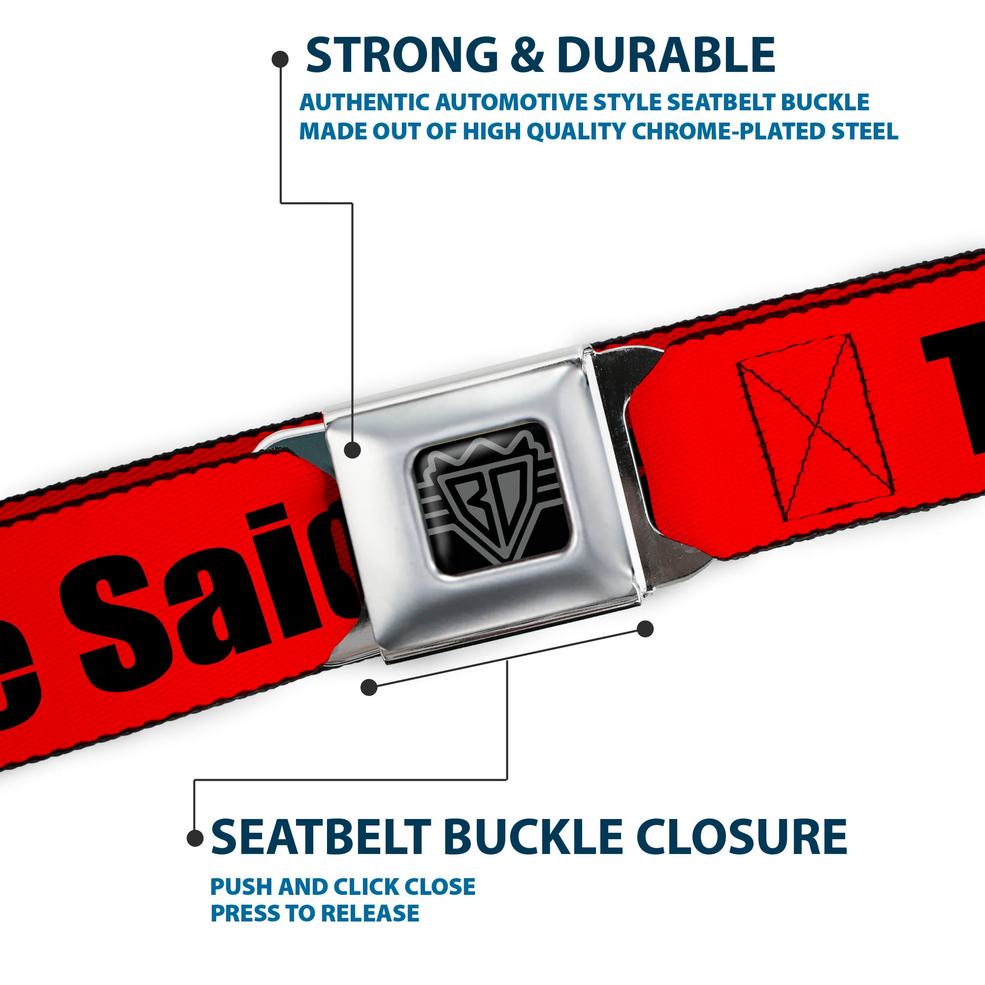Seatbelt Belt - THAT'S WHAT SHE SAID Red/Black Seatbelt Belts Buckle-Down
