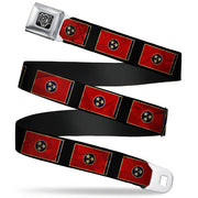 BD Wings Logo CLOSE-UP Full Color Black Silver Seatbelt Belt - Tennessee Flag/Black Distressed Webbing Seatbelt Belts Buckle-Down