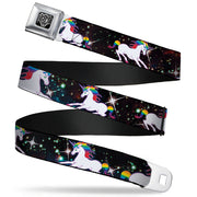BD Wings Logo CLOSE-UP Full Color Black Silver Seatbelt Belt - Unicorn Universe Webbing Seatbelt Belts Buckle-Down