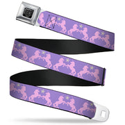 BD Wings Logo CLOSE-UP Full Color Black Silver Seatbelt Belt - Unicorns/Star Lavender/Pink/Yellow Webbing Seatbelt Belts Buckle-Down