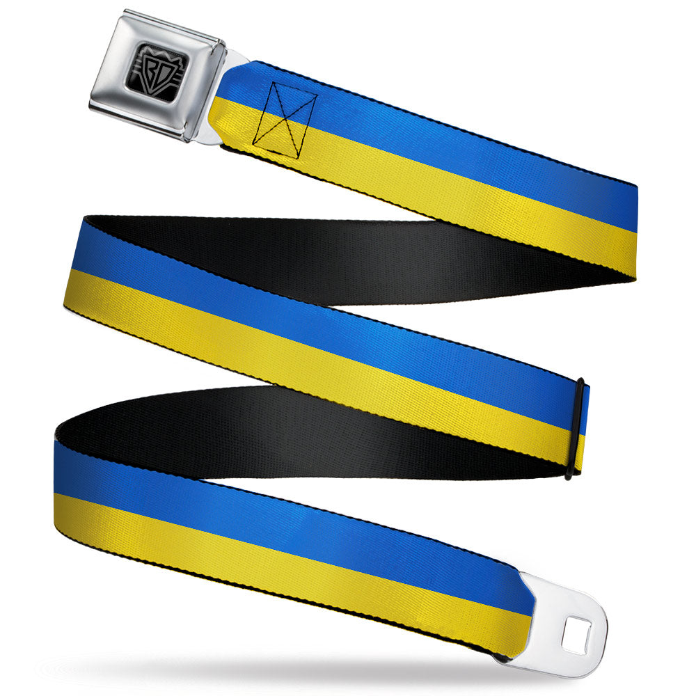BD Wings Logo CLOSE-UP Black/Silver Seatbelt Belt - Ukraine Flag Continuous Webbing Seatbelt Belts Buckle-Down