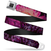 BD Wings Logo CLOSE-UP Full Color Black Silver Seatbelt Belt - Vivid Floral Collage Pinks Webbing Seatbelt Belts Buckle-Down