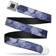 BD Wings Logo CLOSE-UP Full Color Black Silver Seatbelt Belt - Vivid Floral Collage2 Blues Webbing Seatbelt Belts Buckle-Down