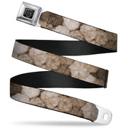 BD Wings Logo CLOSE-UP Full Color Black Silver Seatbelt Belt - Vivid Floral Collage2 Sepia Webbing Seatbelt Belts Buckle-Down