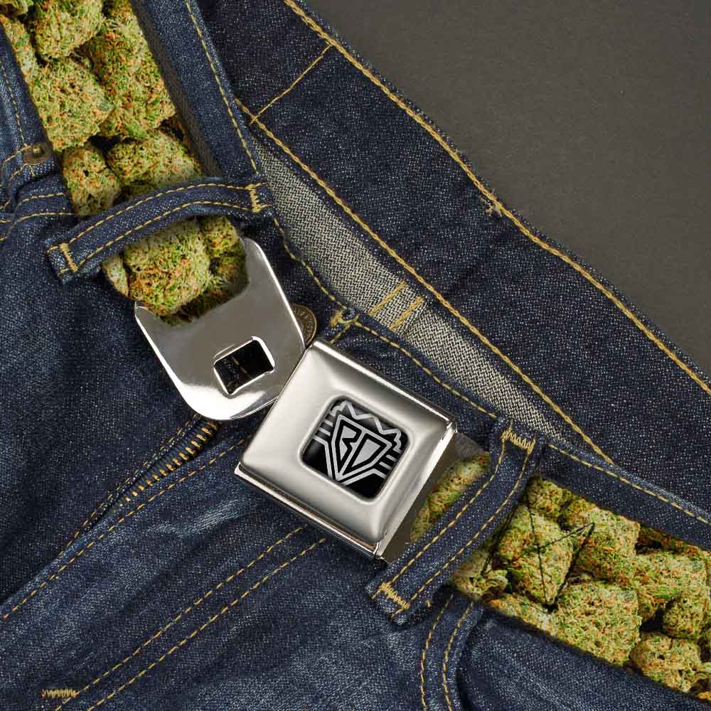 Seatbelt Belt - Vivid Marijuana Nugs2 Stacked Seatbelt Belts Buckle-Down