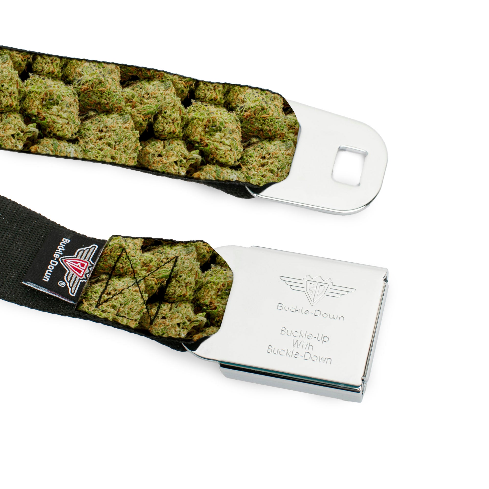 Seatbelt Belt - Vivid Marijuana Nugs2 Stacked Seatbelt Belts Buckle-Down