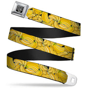 BD Wings Logo CLOSE-UP Full Color Black Silver Seatbelt Belt - Vivid Banana Bunches Stacked Webbing Seatbelt Belts Buckle-Down