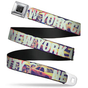 BD Wings Logo CLOSE-UP Full Color Black Silver Seatbelt Belt - Vivid NEW YORK CITY Street Scenes Webbing Seatbelt Belts Buckle-Down