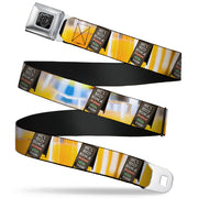 BD Wings Logo CLOSE-UP Full Color Black Silver Seatbelt Belt - Vivid NYC Brunch Sign/Mimosa Webbing Seatbelt Belts Buckle-Down