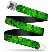 BD Wings Logo CLOSE-UP Full Color Black Silver Seatbelt Belt - Vivid Shamrocks Stacked Webbing Seatbelt Belts Buckle-Down