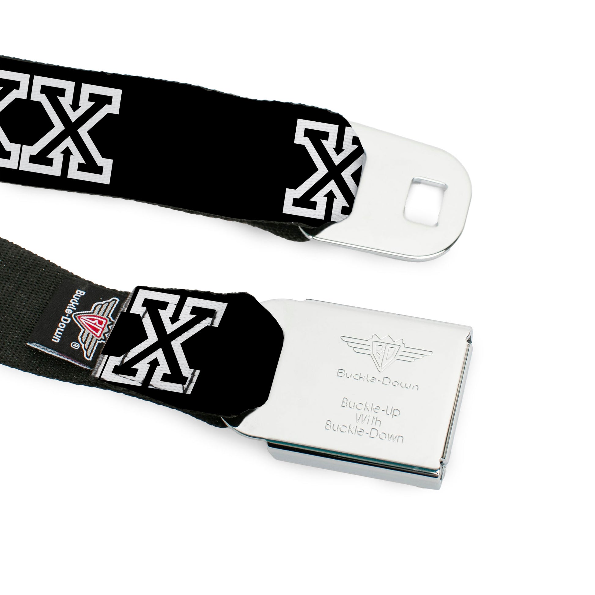Seatbelt Belt - XXX Black/White Seatbelt Belts Buckle-Down