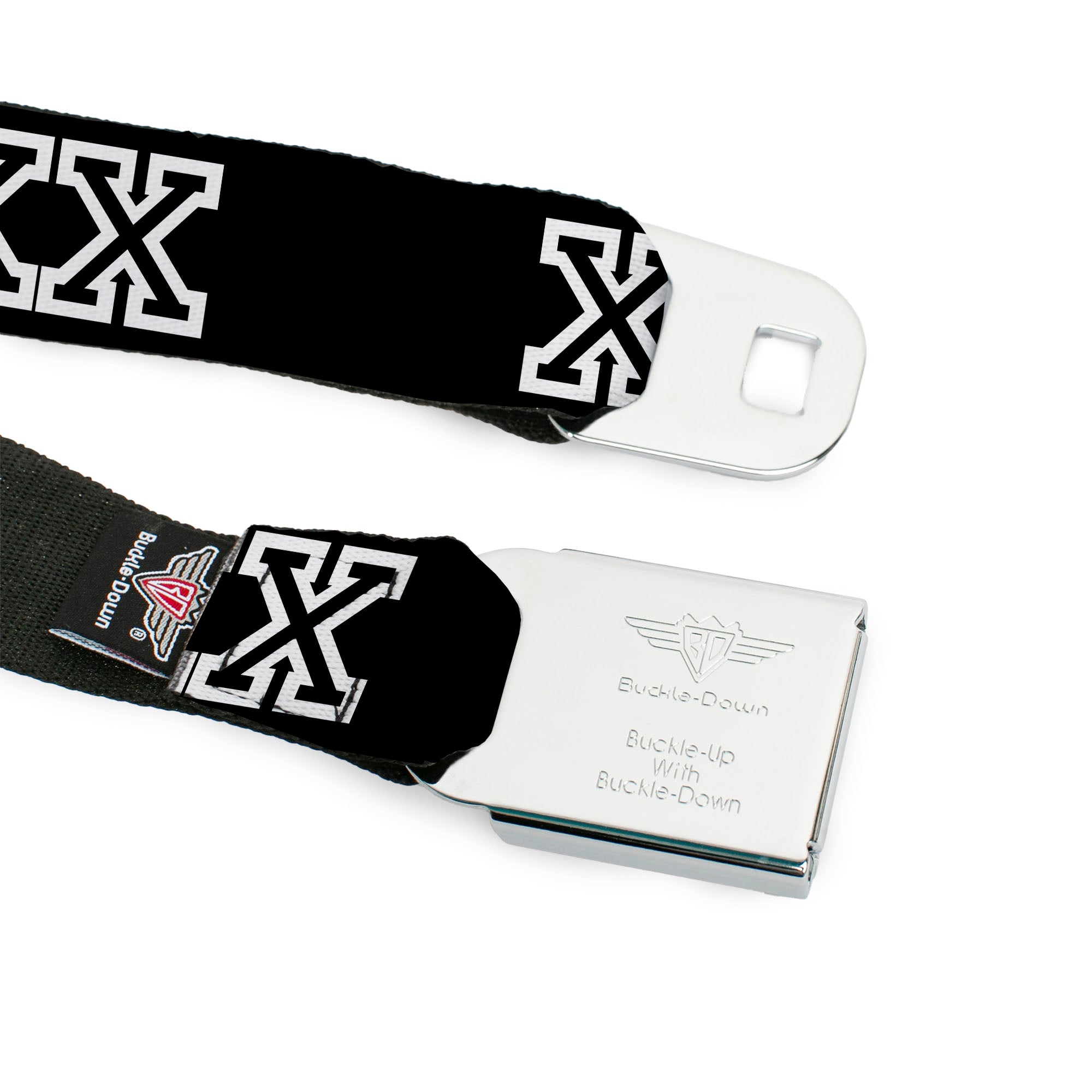Seatbelt Belt - XXX Black/White Seatbelt Belts Buckle-Down