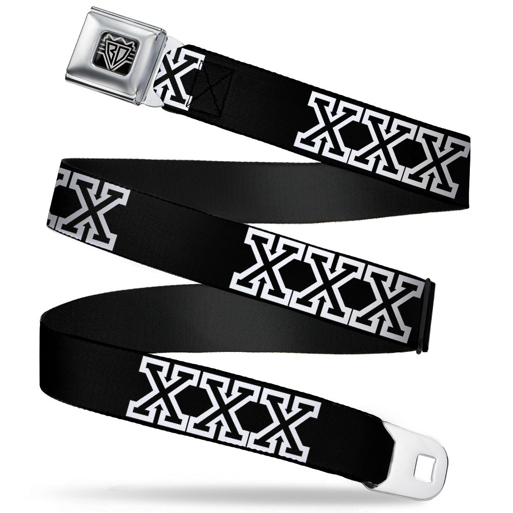 Seatbelt Belt - XXX Black/White Seatbelt Belts Buckle-Down