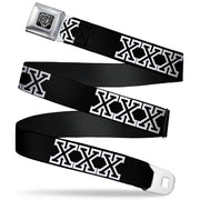 Seatbelt Belt - XXX Black/White Seatbelt Belts Buckle-Down