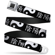 BD Wings Logo CLOSE-UP Full Color Black Silver Seatbelt Belt - Yin Yang Symbol CLOSE-UP/Characters Black/White Webbing Seatbelt Belts Buckle-Down