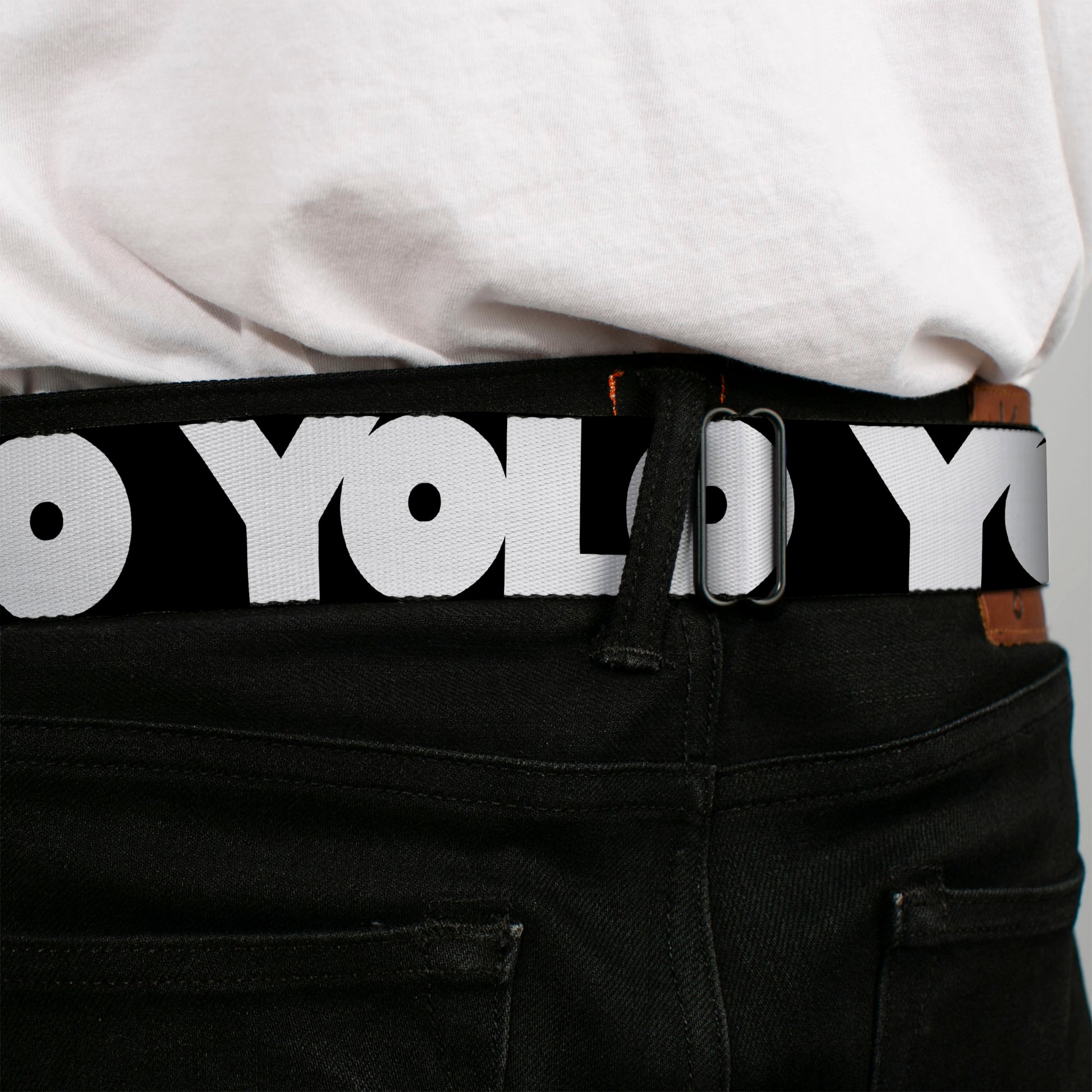 BD Wings Logo CLOSE-UP Full Color Black Silver Seatbelt Belt - YOU'VE GOT A FRIEND Pennsylvania State Silhouette Blue/Gold Webbing Seatbelt Belts Buckle-Down