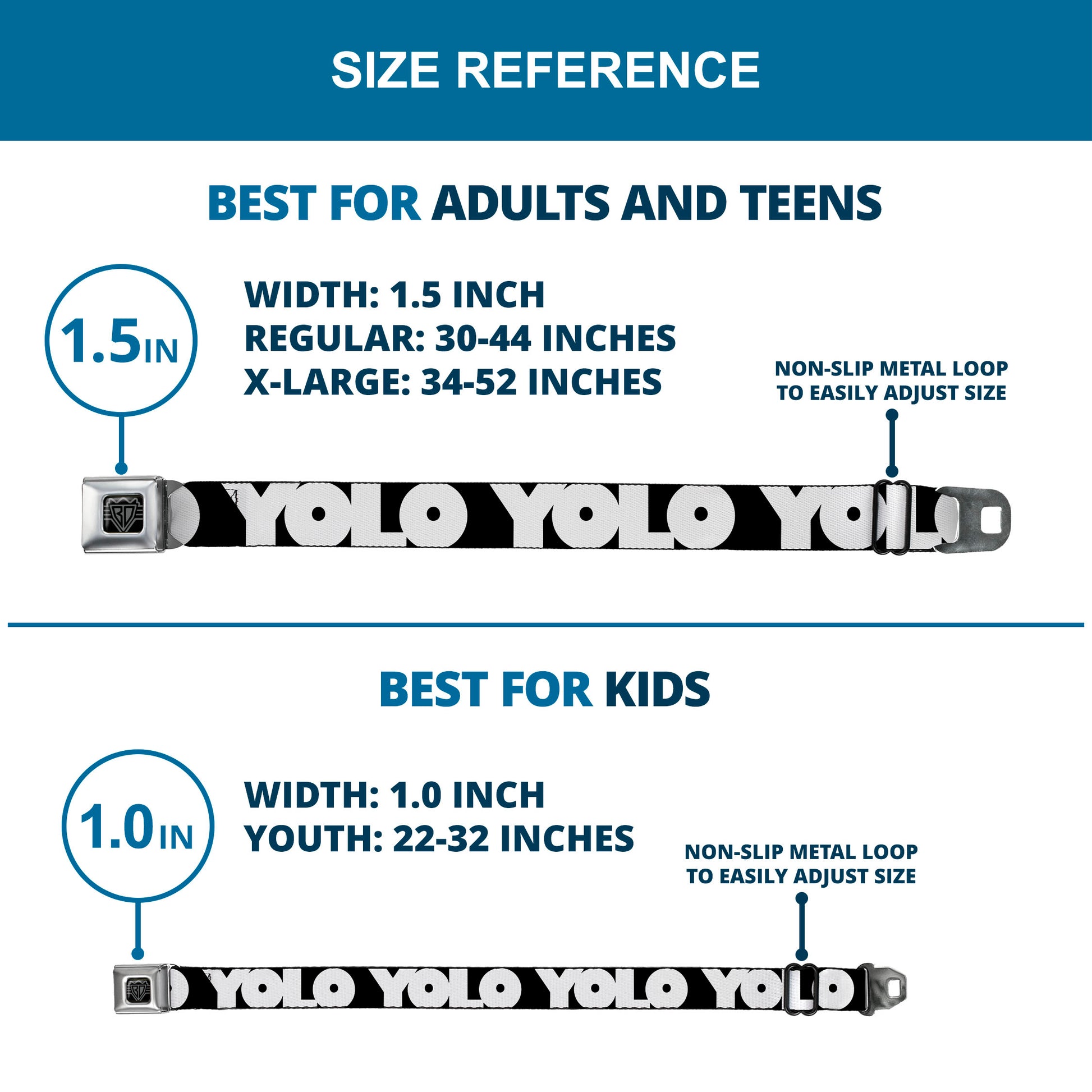 BD Wings Logo CLOSE-UP Full Color Black Silver Seatbelt Belt - YOU'VE GOT A FRIEND Pennsylvania State Silhouette Blue/Gold Webbing Seatbelt Belts Buckle-Down