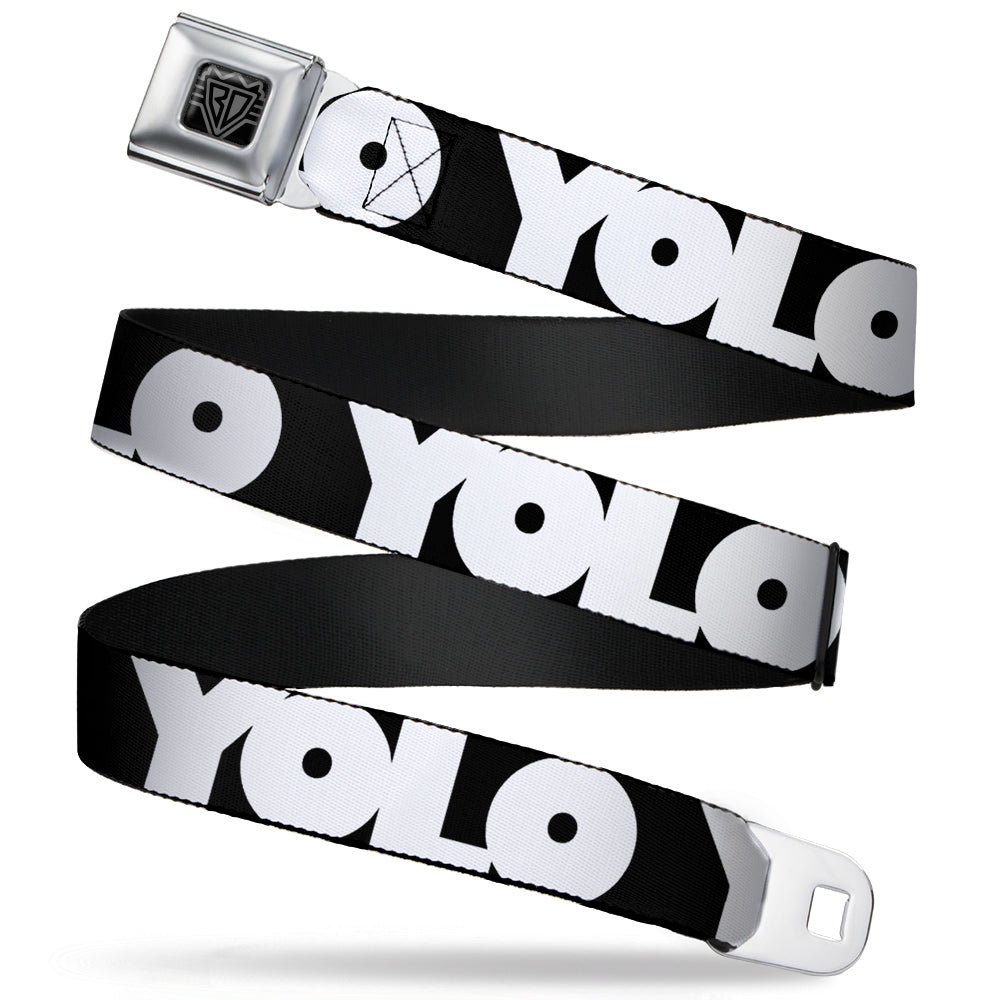 BD Wings Logo CLOSE-UP Full Color Black Silver Seatbelt Belt - YOU'VE GOT A FRIEND Pennsylvania State Silhouette Blue/Gold Webbing Seatbelt Belts Buckle-Down