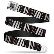 BD Wings Logo CLOSE-UP Full Color Black Silver Seatbelt Belt - Zebra Webbing Seatbelt Belts Buckle-Down