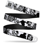 BD Wings Logo CLOSE-UP Full Color Black Silver Seatbelt Belt - Zombies White/Black Webbing Seatbelt Belts Buckle-Down