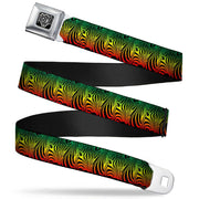 BD Wings Logo CLOSE-UP Full Color Black Silver Seatbelt Belt - Zebra Head Rasta Webbing Seatbelt Belts Buckle-Down