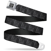 BD Wings Logo CLOSE-UP Full Color Black Silver Seatbelt Belt - Zebra Head Black/Gray Webbing Seatbelt Belts Buckle-Down