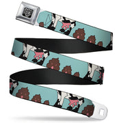 BD Wings Logo CLOSE-UP Full Color Black Silver Seatbelt Belt - Zebra Poops Color Webbing Seatbelt Belts Buckle-Down