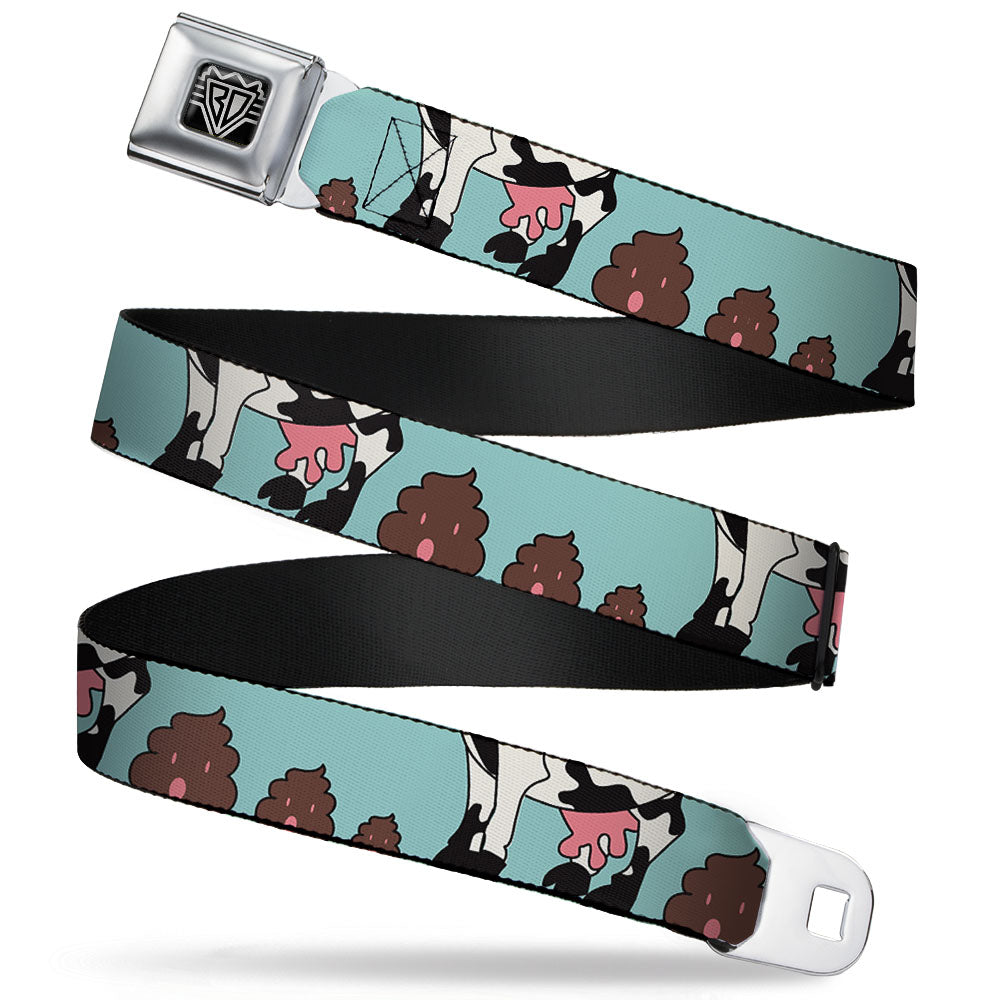 BD Wings Logo CLOSE-UP Full Color Black Silver Seatbelt Belt - Zebra Poops Color Webbing Seatbelt Belts Buckle-Down