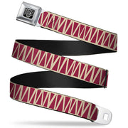 BD Wings Logo CLOSE-UP Full Color Black Silver Seatbelt Belt - Zig Zag Doodle Tan/Red Webbing Seatbelt Belts Buckle-Down